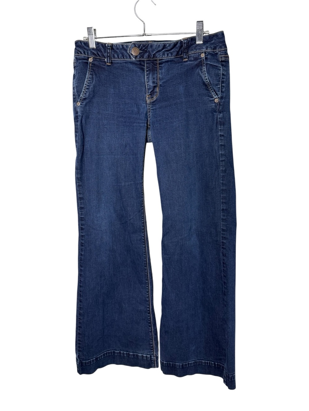 American Eagle Dark Wash Trouser Wide Leg Jeans Size 10 Regular